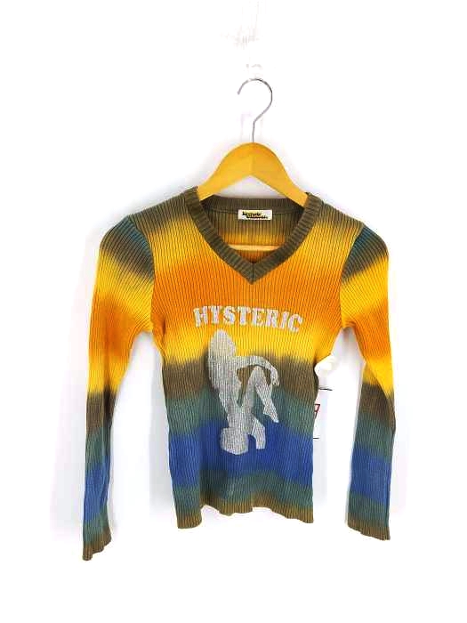 HYSTERIC GLAMOUR(ヒステリックグラマー) ラメプリント グラデーション Vネック ニット レディース FREE