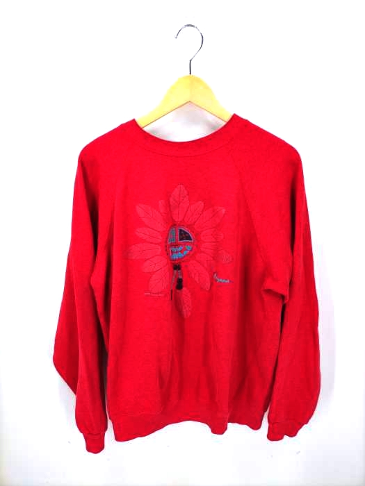 ヘインズ Hanes 90S USA製 太陽神プリント ラグランスウェット メンズ JPN：XL