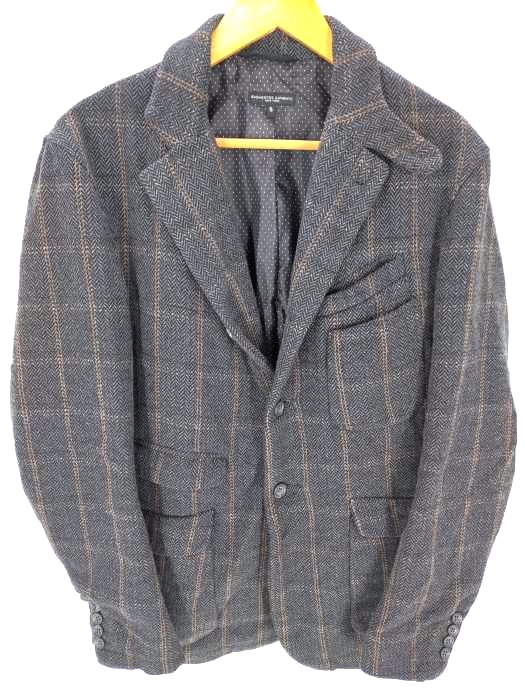 エンジニアードガーメンツ Engineered Garments USA製 総柄 カシミヤ混 ウール 2Bテーラードジャケット チンスト付き メンズ FREE