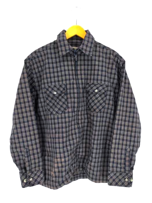 カンサイジーンズ KANSAI JEANS 両ポケット チェック柄ジップアップシャツ メンズ JPN：L