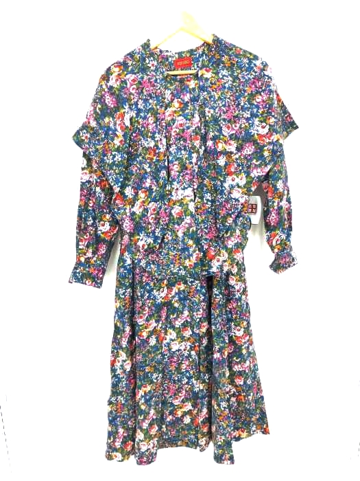 ケンゾーパリス KENZO PARIS フラワーパターンデザインシャツタックスカートセットアップ レディース JPN:M