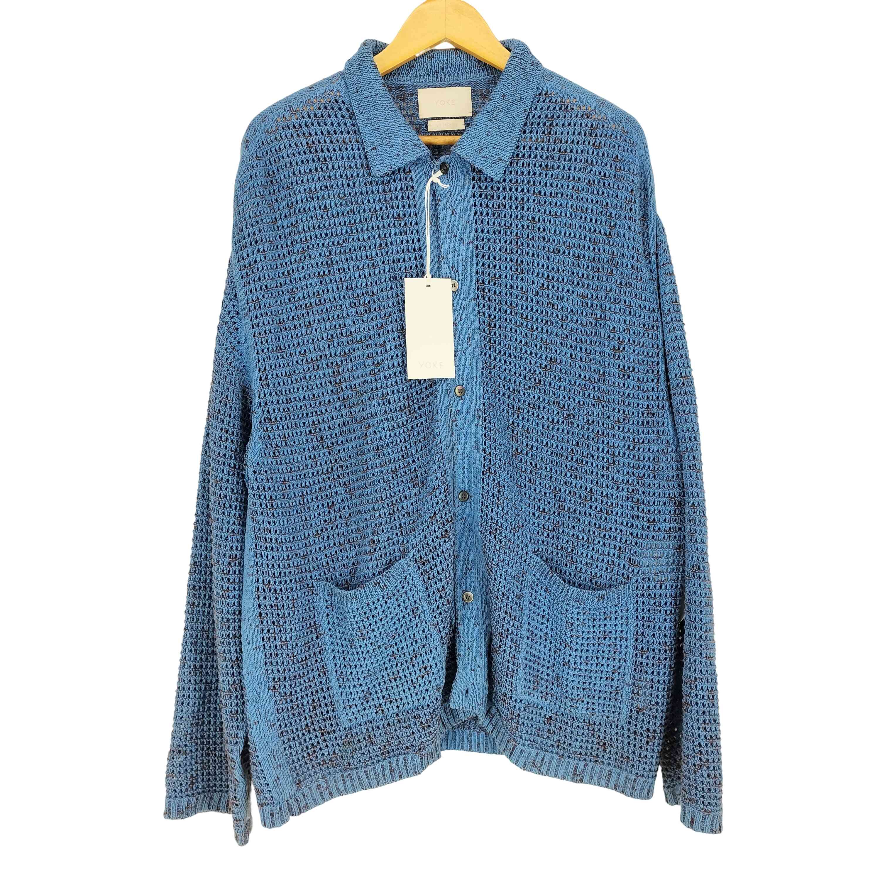 YOKE(ヨーク) MESH KNITTED BUTTONED CARDIGAN メンズ JPN：4 【中古】【ブランド古着バズストア】