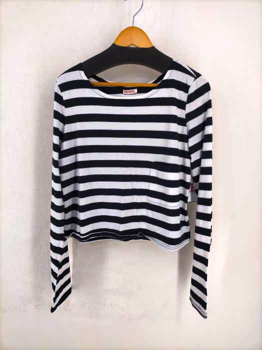 USED古着(ユーズドフルギ) ORGANIC JOHN PATRICK ボートネックボーダーカットソー レディース JPN：L