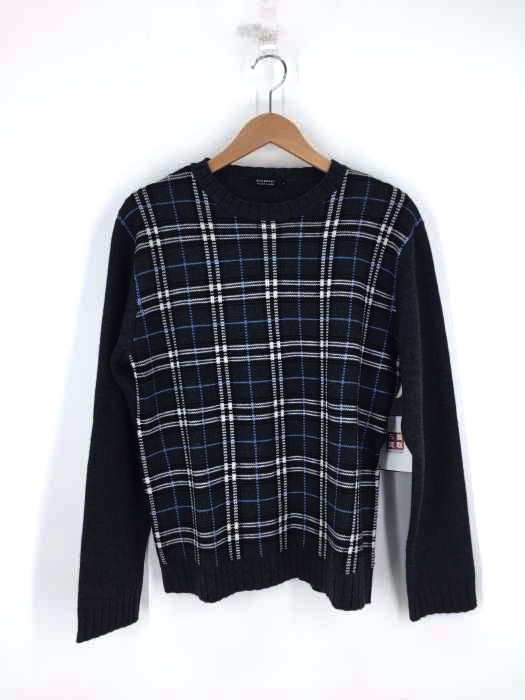 BURBERRY BLACK LABEL(バーバリーブラックレーベル) ノバチェック クルーネックニット メンズ JPN：3