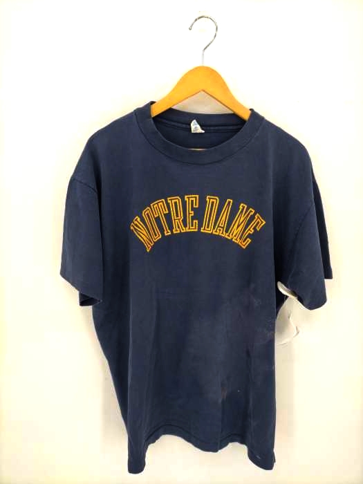 Champion(チャンピオン) 80S 前期 NOTRE DAME ラバープリントコットンクルーネックTシャツ メンズ JPN：XL