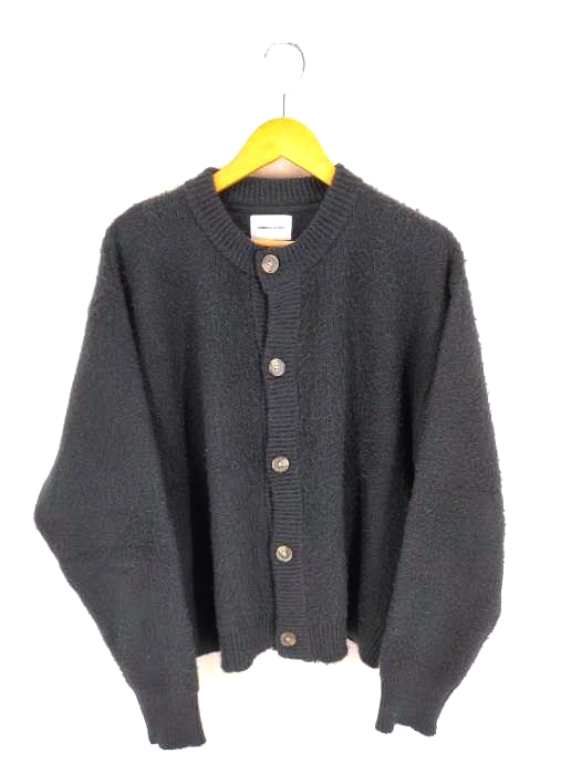 EMMA CLOTHES(エマクローズ) モヘアライクWジャガード編みクルーネック ドロップショルダールーズニットカーディガン メンズ  M