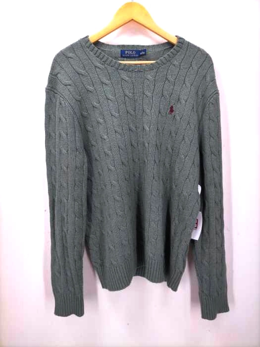 ポロラルフローレン POLO RALPH LAUREN ポニー刺繍 ケーブル編みコットンニット メンズ JPN：L