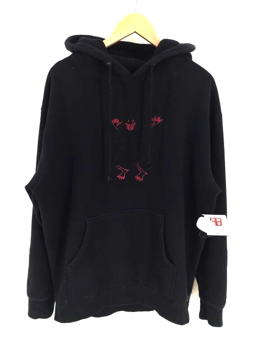 HELLRAZOR(ヘルライザー) Ghost Pull Over Hoodie 刺繍バックプリントプルオーバーパーカー メンズ JPN：L
