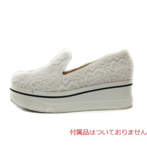STELLA McCARTNEY(ステラマッカートニー) スニーカー スリッポン プラットフォーム ウェッジソール レース 白 ホワイト 35 22.5cm /YO26 レディース 35(約22.5cm相当)