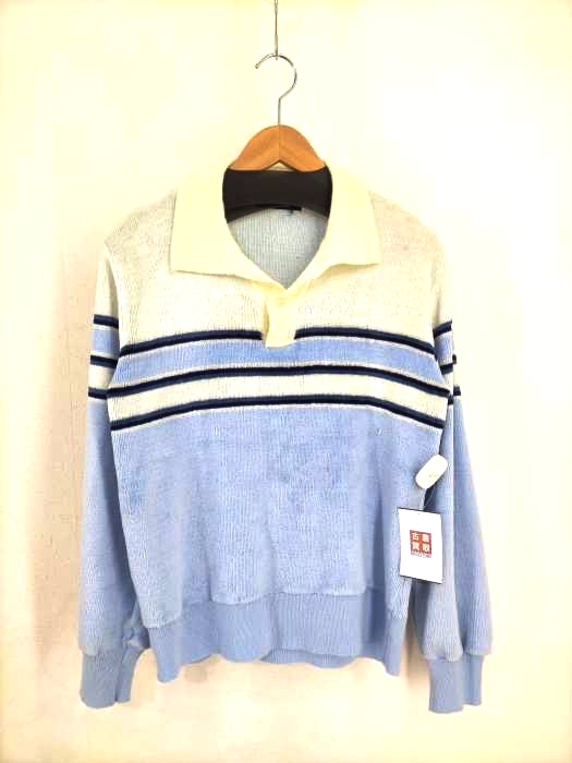 USED古着(ユーズドフルギ) CAREER CLUB パイル地ボーダーポロシャツ メンズ JPN：M