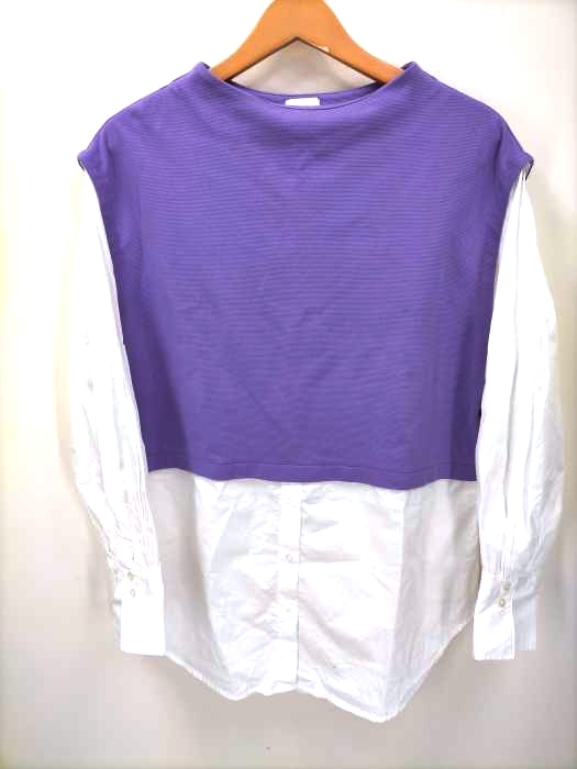 ユナイテッドアローズグリーンレーベルリラクシング UNITED ARROWS green label relaxing フハクコンビ シャツ レイヤード プルオーバー カットソー レディース ONE SIZE