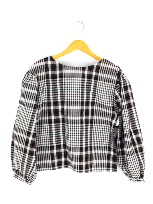 moussy(マウジー) CHECK PUFF SLEEVE BLOUSE レディース  FREE