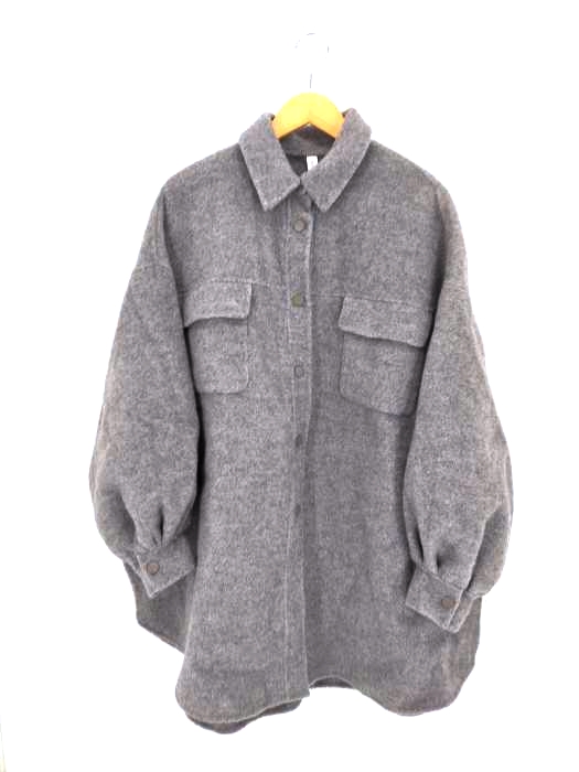 USED古着(ユーズドフルギ) {{nap}} カシミア混紡ウール レディース パフスリーブビッグシルエットシャツウールコート レディース JPN：S