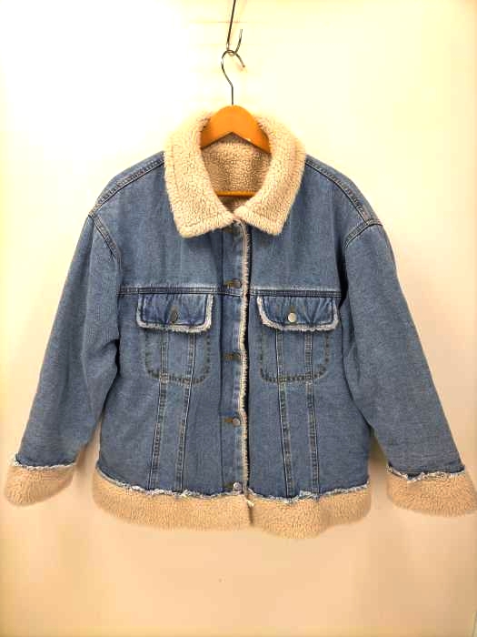 USED古着(ユーズドフルギ) カットオフ加工ボアデニムジャケット レディース JPN：XL