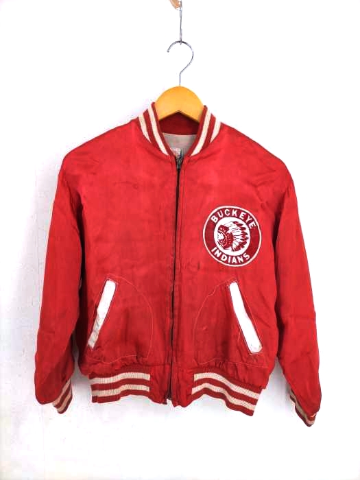 ユーズドフルギ USED古着 60S～ EMPIRE BUCKEYE INDIANS サテンスタジャン メンズ JPN：XL