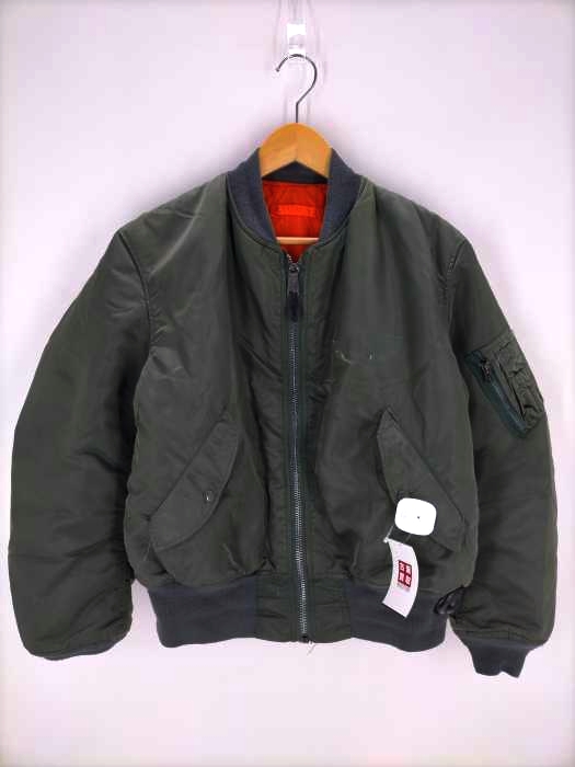 アルファ ALPHA 80-90S USA製 IDEALジップ MA-1ジャケット メンズ JPN：L