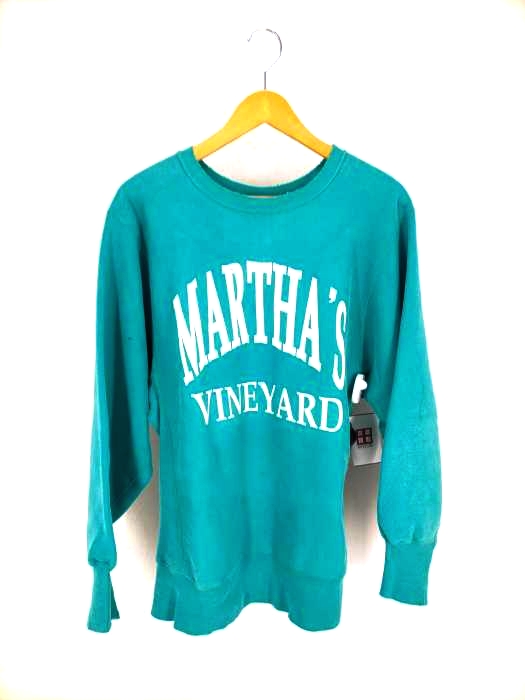 チャンピオン Champion 90S REVERSE WEAVE 刺繍タグ MARTHA'S VINEYARD ラバープリントクルーネックスウェット メンズ JPN：L