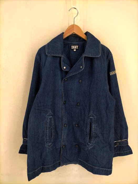 ダナキャランニューヨーク DKNY 80S~90S 袖ロゴ デニムハーフトレンチコート メンズ  16