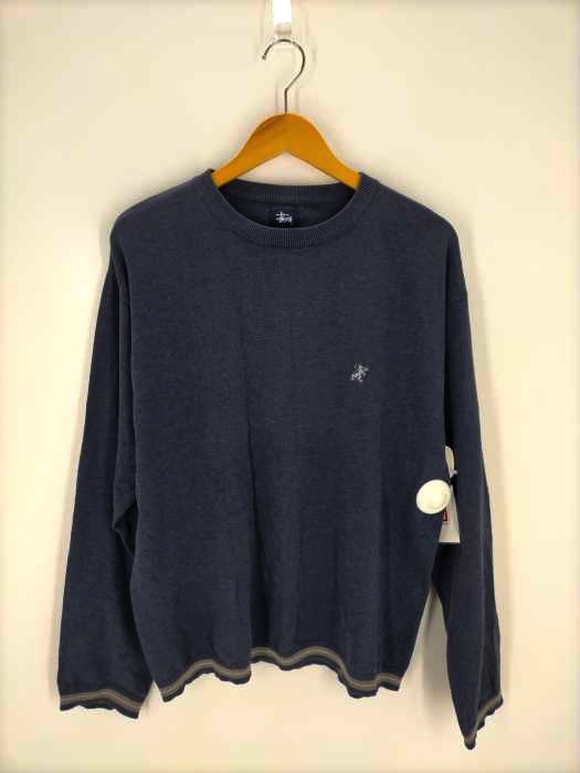 Stussy(ステューシー) OLD 90S 紺タグ コットンニットプルオーバー メンズ  XL
