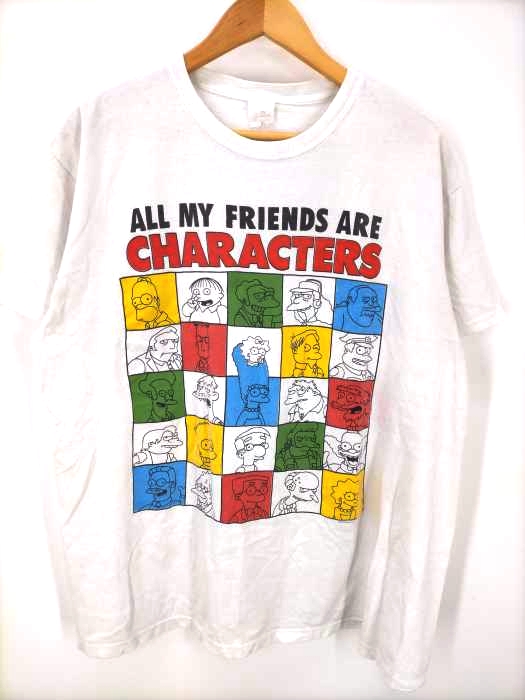 USED古着(ユーズドフルギ) The Simpsons シンプソンズ ALL MY FRIENDS ARE CHARACTERS S/S TEE メンズ import：XL