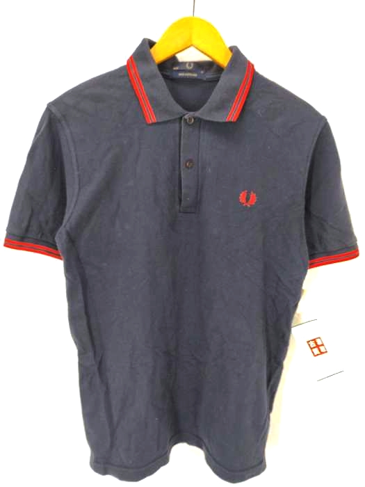 FRED PERRY(フレッドペリー) 英国製 ロゴ刺しゅう ポロシャツ メンズ UK:38