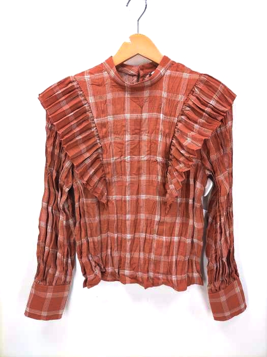 マウジー moussy WRINKLE RUFFLE BLOUSE レディース  FREE