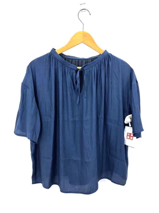 AZUL by moussy(アズールバイマウジー) オープンフロントネックギャザーブラウス レディース S