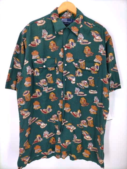 Polo by RALPH LAUREN(ポロバイラルフローレン) RAYON オープンカラー S/Sシャツ メンズ import：M