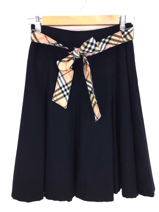 BURBERRY LONDON BLUE LABEL(バーバリーロンドンブルーレーベル) ウエストリボンノバチェックフレアスカート レディース  38