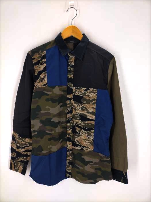 ディーゼル DIESEL 17AW カモフラ パッチワークシャツ メンズ JPN：M