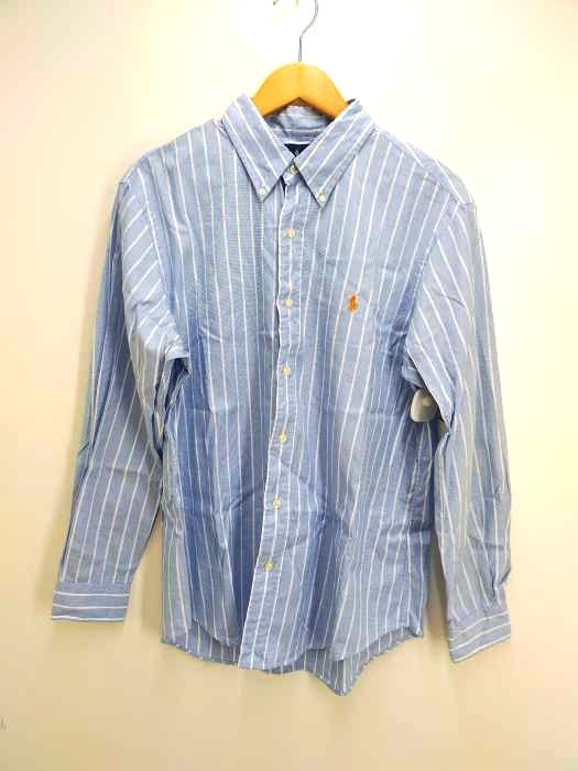 RALPH LAUREN(ラルフローレン) custoom fit ポニー刺繍ストライプボタンダウンシャツ メンズ  LL