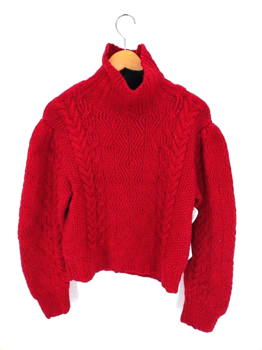 ラルフローレン RALPH LAUREN HAND KNIT タートルネック ウール ケーブルニット レディース import：M