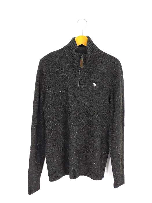 アバクロンビーアンドフィッチ Abercrombie & Fitch 1/3ジップミックスウールニット メンズ import：L