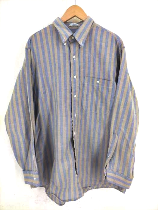 ユーズドフルギ USED古着 PIMA COLECTION MADE IN USA ストライプ ボタンダウン長袖シャツ メンズ  17-34