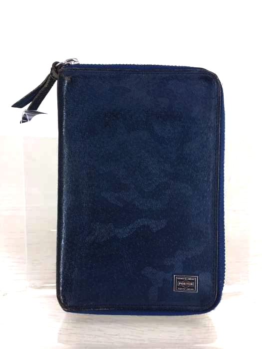 PORTER ポーター　青色迷彩 二つ折り財布 レザー PORTER ポーター青色迷彩 二つ折り財布 レザー