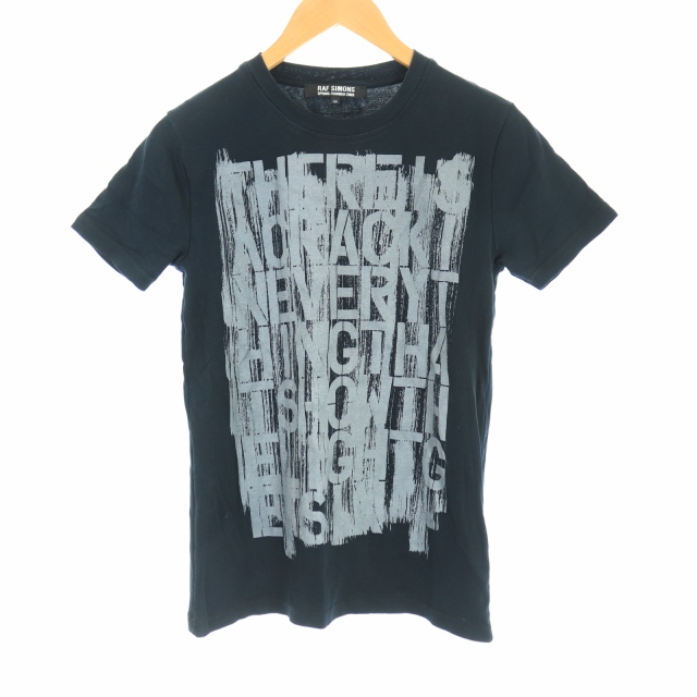RAF SIMONS(ラフシモンズ) 2009年製 Tシャツ カットソー 半袖 プリント 44 XS 黒 ブラック /ST メンズ  44(日本サイズXS相当)