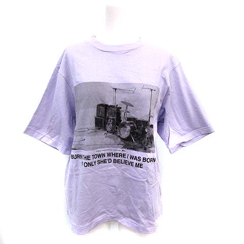 JANE SMITH(ジェーンスミス) プラージュ フォト転写 Tシャツ バックプリント 半袖 36 S 紫 パープル /☆G レディース レディース  36/S相当
