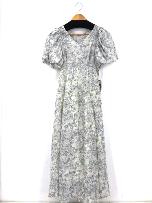 GRL(グレイル) 花柄Vネックバックレースアップフレアワンピース レディース JPN：S