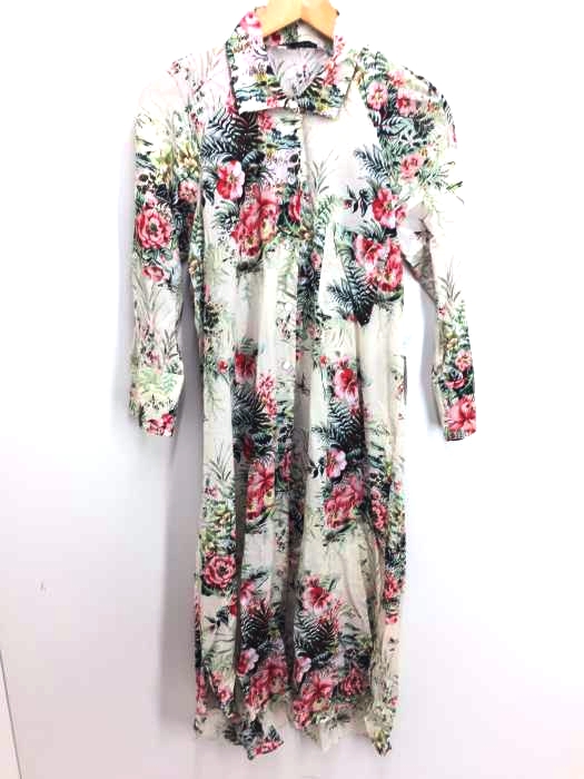 ZARA(ザラ) ハイビスカスシャツワンピース レディース  XS