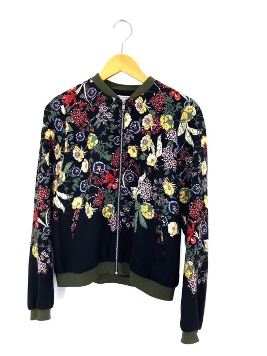 ZARA TRF OUTER WEAR(ザラティーアールエフアウターウェアー) 花柄ジップアップブルゾン レディース JPN：M