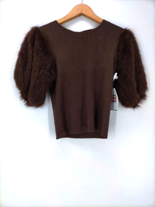rienda(リエンダ) Power Shoulder shaggy KNIT TOP レディース  FREE