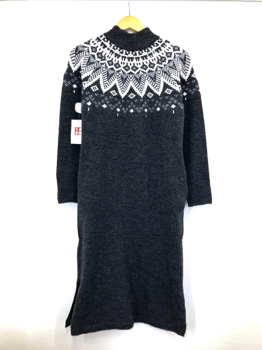 AZUL by moussy(アズールバイマウジー) 求心柄ニットワンピース レディース  S