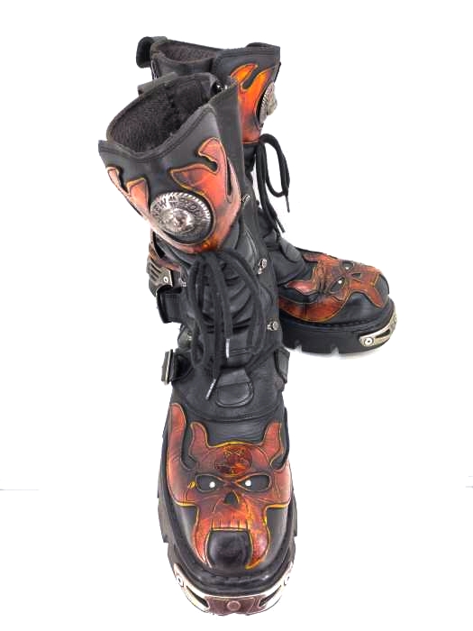 NEW ROCK(ニューロック) BOOT METALLIC M-591-S1 ファイアーパターン メンズ  46