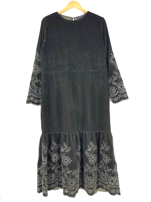 ZARA(ザラ) ベロアレースワンピース レディース  L