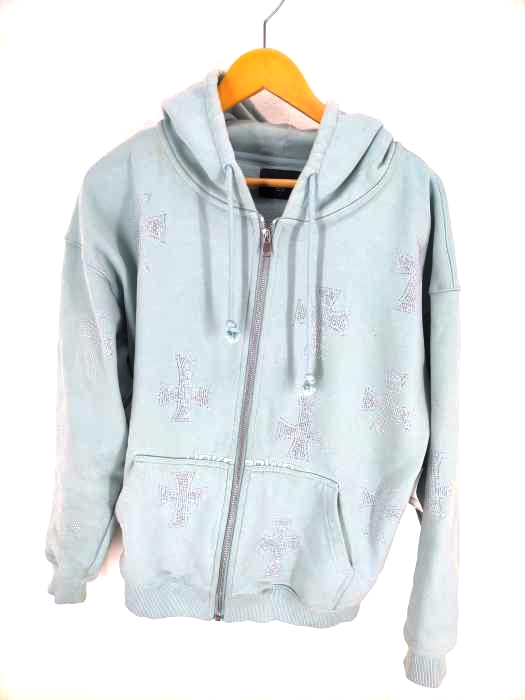 アンノウン UNKNOWN Cross Rhinestone Zip Up Hoodie メンズ JPN：S