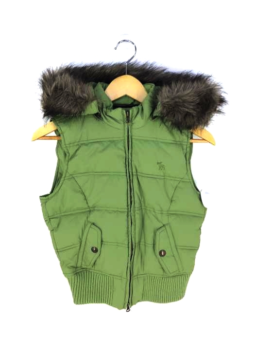 アバクロンビー Abercrombie ファー付きフーデッドダウンベスト レディース  XL