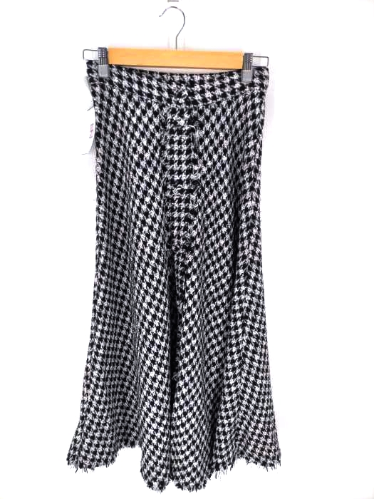 ザラ ZARA 千鳥格子 フロントボタン フレアスカート レディース JPN：S