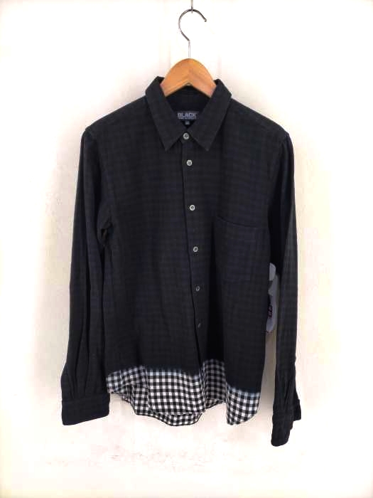 ブラックコムデギャルソン BLACK COMME des GARCONS 製品加工 後染めギンガムチェックシャツ メンズ JPN：M