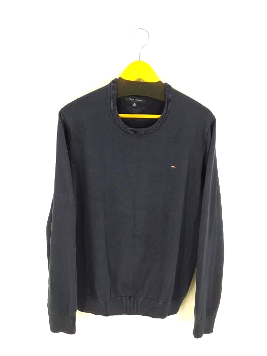 トミーヒルフィガー TOMMY HILFIGER フラッグロゴ刺繍 コットンニット メンズ import：XL