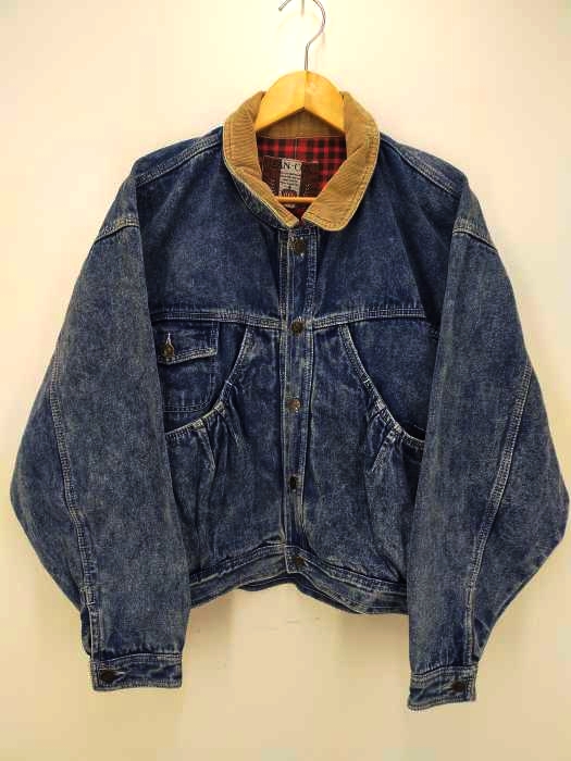 USED古着(ユーズドフルギ) JEAN-COX コーデュロイ襟デニムジャケット レディース FREE